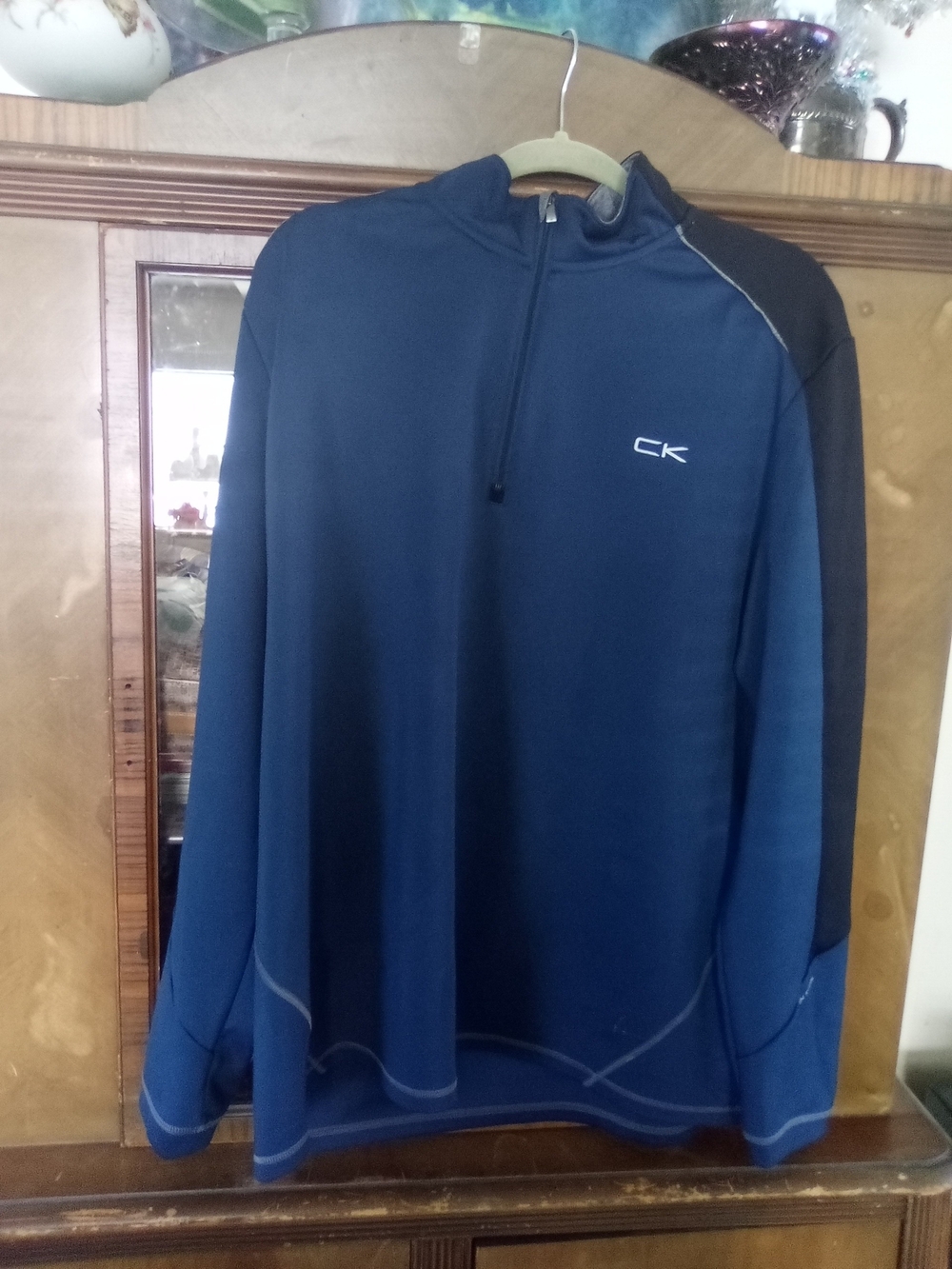 Calvin Klein Men's Navy Blue Half-Zip Pullover Jacket